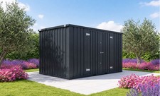 Gerätecontainer Lagercontainer Gartencontainer Gartenhaus RAL7021 3m Doppeltür