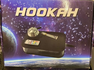 Portable Acrylic Hookah Set W/ LED Light Square Box Hookah Shisha W/ Bowl