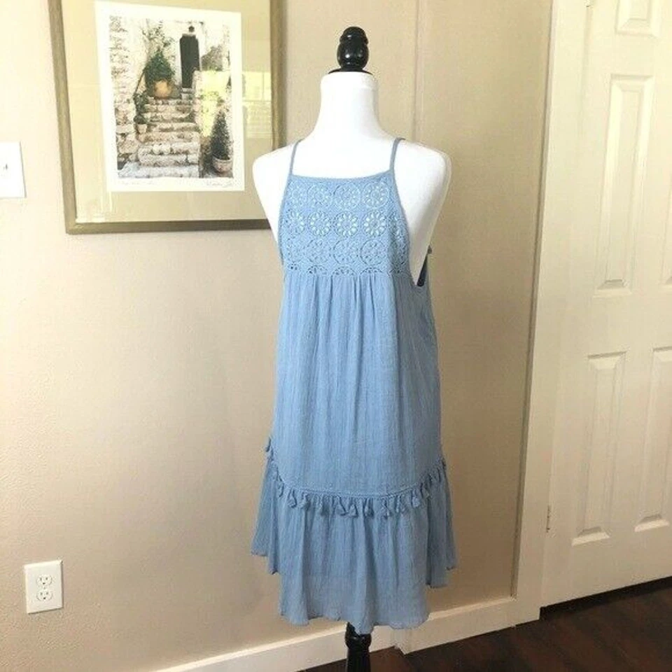 Vestido sin mangas Hint of Mint para mujer talla mediana azul bebé náutico océano boho encubrimiento Foto 3 de 4