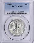 1946-D Walking Liberty Half Dollar PCGS MS66 Uncirculated - Denver Mint