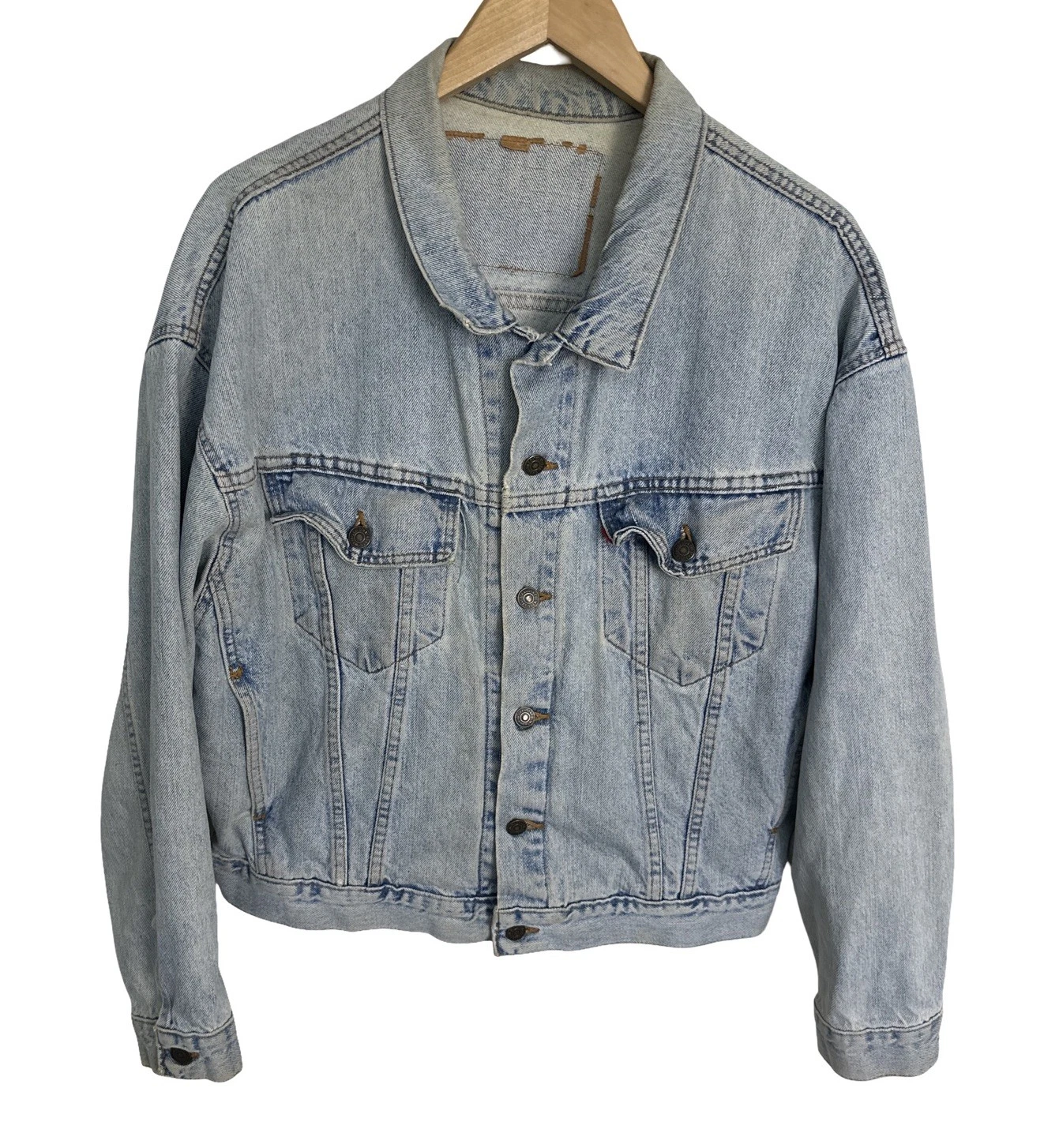 Vintage 90s Levis Men’s Denim Trucker Jacket 70598 Size Medium Made USA