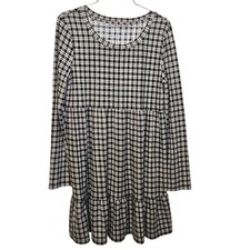 SO Size Medium M Checkered Gingham Coquette Emo Core Dress Long Sleeve Sweater