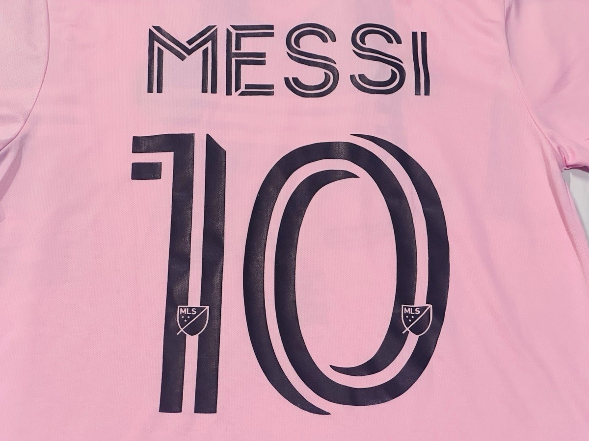 Inter Miami MLS Soccer Futbol Jersey Large Pink Messi 10 Argentina