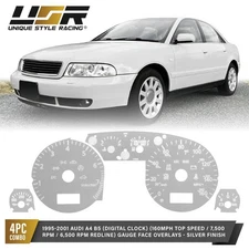 Platinum Silver Metallic Look Gauge Face Overlay For 1999 2000 2001 Audi A4 B5
