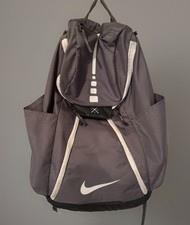 Nike Elite Quad Zip System Backpack Basketball Bag Gray White Zippers Bookbag