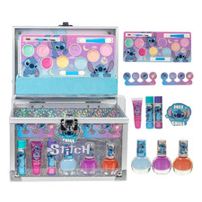 Stitch Train Case Beauty Set, Kids Makeup Kit for Girls, Real Washable Makeup Se