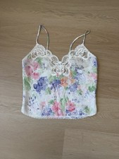 Lucie Ann II Women  s Floral Lace Trim Multicolor Camisole 100 Polyester 32