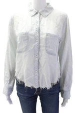 Rails Womens Cotton Collared Long Sleeve Button Down Denim Shirt Blue Size S