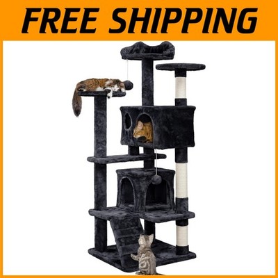 54in Multi-Level Cat Tree Condo with Scratching Post - Ideal Fun Playground