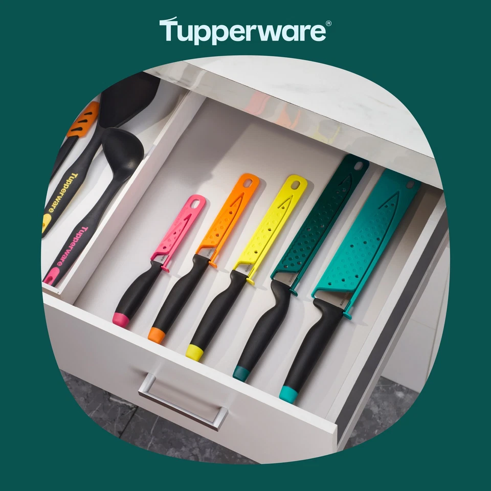 Tupperware Messer Einzeln mit Klingenschutz, A-Serie + Universal / Holschliff - Bild 2 von 4