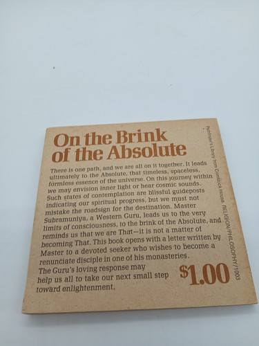 RARE "On the Brink of the Absolute" by Master Subramuniya (1973) - Picture 3 of 5