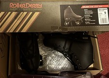 New in Box Roller Derby Rush 72 Quad Black Roller Skates sz 9