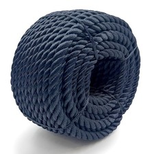 Heavy Duty Twisted Polyester Rope 3/8 in x 98 ft, Pool Dock, Navy