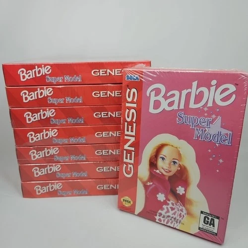 Barbie: Super Model Cardboard Box Sega Genesis Complete Lot Of 8 Factory Sealed