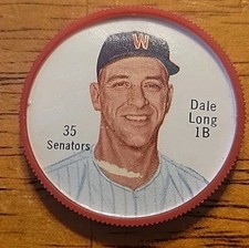 1962 Salada Tea Baseball Coin Pin #35 Dale Long Washington Senators VG