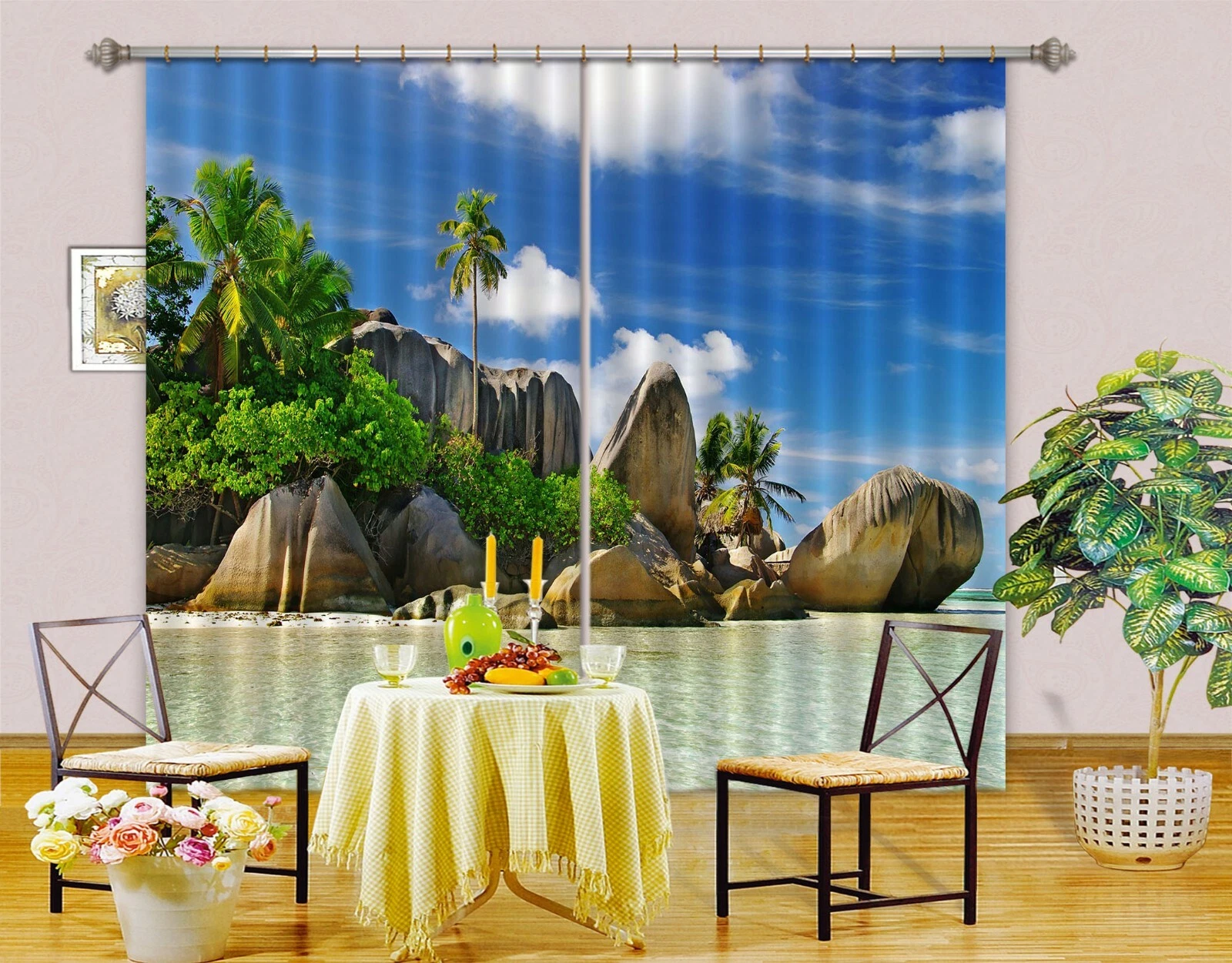 3D Tree Stone ZHUA1579 Blockout Photo Curtain Fabric Window Zoe