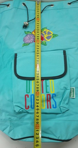 VINTAGE 90's UNITED COLORS OF BENETTON SCHOOL BAG BACKPACK FLOWERS - Picture 3 of 4