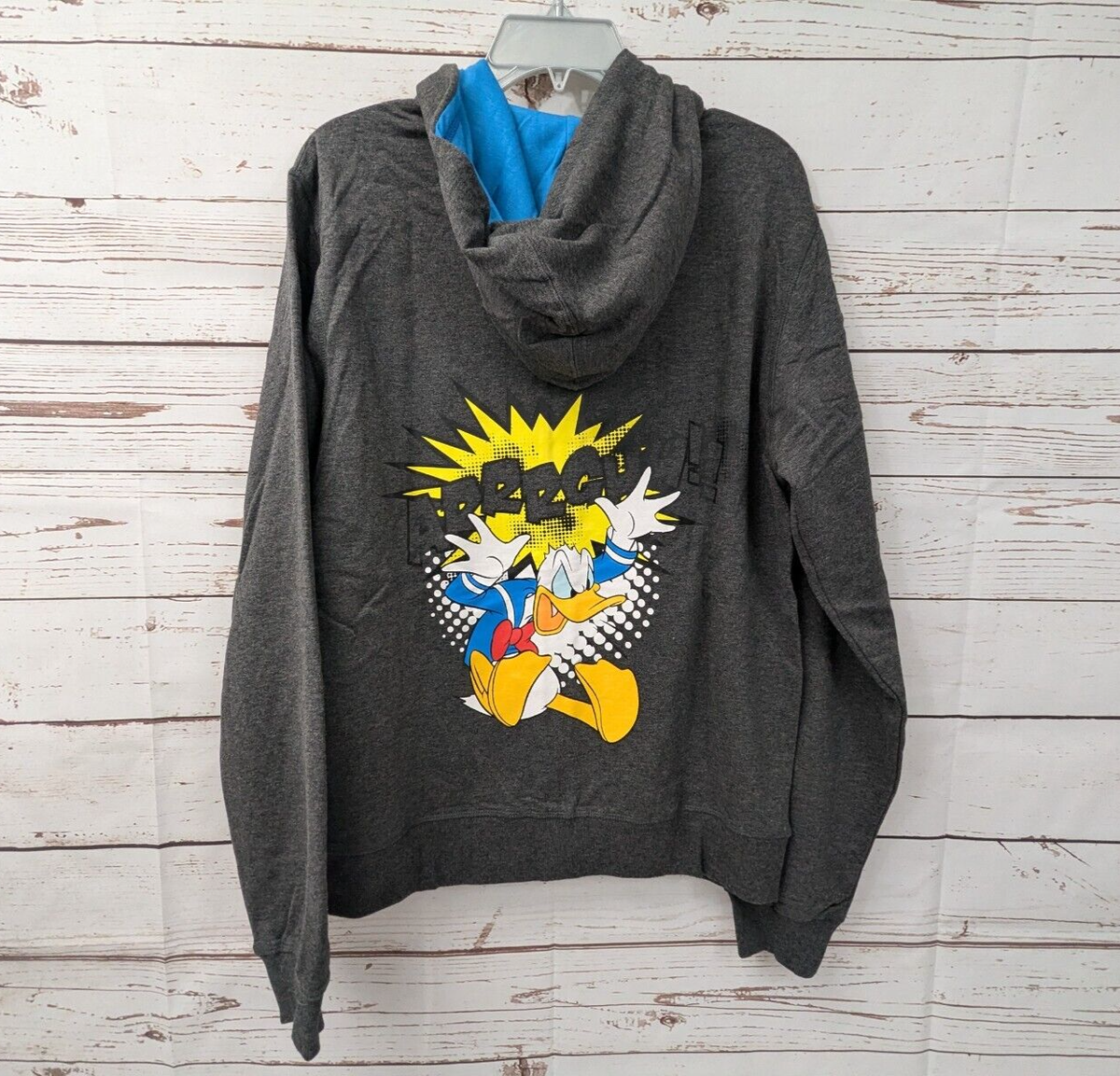 Men's Size Medium Disney Angry Donald Duck Full Zip Hoodie Sweat