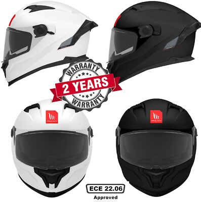 MT BRAKER SV FULL FACE ECE22.06 DUAL VISOR MOTORCYCLE HELMET WHITE MATT BLACK