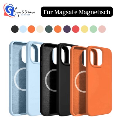MagSafe Silikon Case für iPhone 16 15 14 13 12 11 Pro Max Mini Plus Schutzhülle