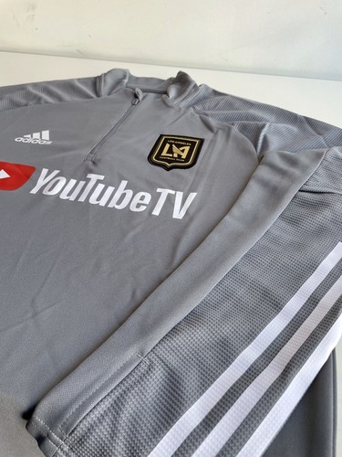 Adidas MLS Los Angeles LAFC 3/4 Zip Pullover Shirt (Grey) LARGE FS7071 - Picture 6 of 9