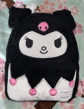 NEW Loungefly Sanrio Kuromi Soft Plush Sherpa Mini Backpack Purse Bag Cosplay