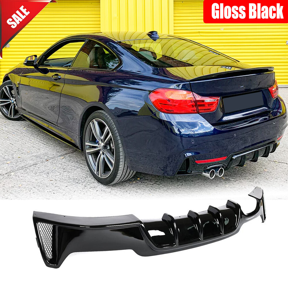 For BMW Series F32 F33 F36 M Sport 14-19 Rear Bumper Diffuser Lip Glossy  Black