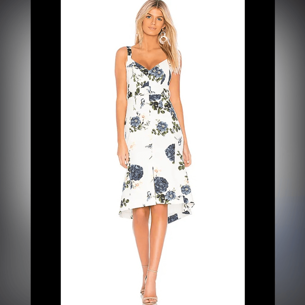 nicholas denim dress Nicholas the Label Anya Cotton Fit & Flare Maxi Dress