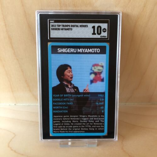 Shigeru Miyamoto Nintendo 2012 Top Trumps Digital Heroes SGC 10 Gem Mint Pop 1 - Picture 1 of 5