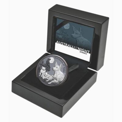 Niue 2021 DINGO Australia at Night Moon Dog Pups $1 1 Oz Pure