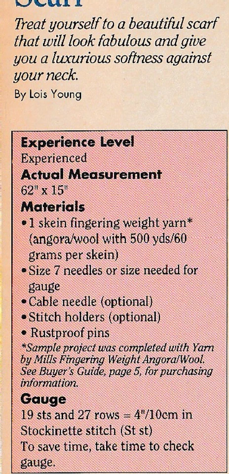 Bufanda de hoja de haya para adultos - 62" x 15" - Peso de los dedos - SOLO PATRÓN DE TEJIDO Foto 2 de 2
