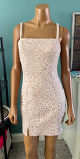 Fashion Nova NWT Blush Cat Tell Yet  Leopard Print Bodycon Dress Sz M