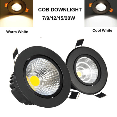 Recessed LED Ceiling Downlights COB Spot Light Lamp Indoor 7W9W12W 15W 110V 220V