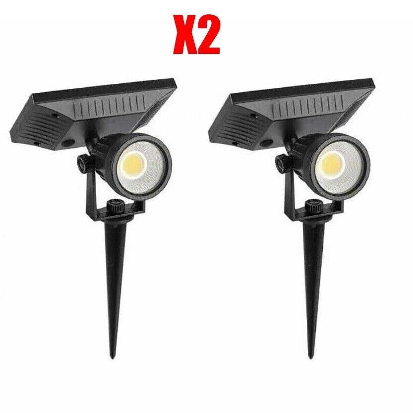 2X Faro LED 10W Solare Crepuscolare IP65 - Sicurezza Casa e Giardino