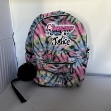 Justice The Powerpuff Girls Tie-Dye Fuzzy Book Backpack My Superpower is Me