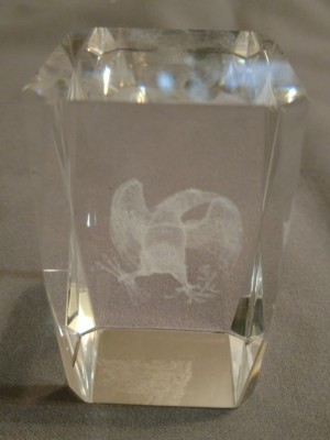 Eagle  - Glass Crystal Paperweight - Laser Etched