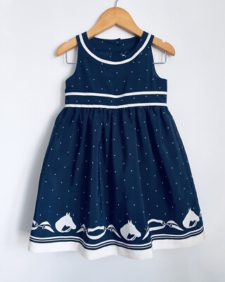 2T Janie And Jack  Equestrian Navy  Border Dress Riding Lesson