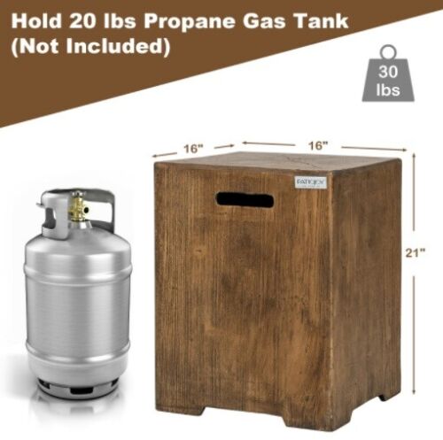 16" Outdoor Hideaway Table Propane Tank Cover for 20 LBS Propane Gas Tank Brown - Picture 3 of 12
