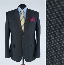 Mens Dark Grey Blazer 46R UK Size DEVRED Sport Coat Jacket