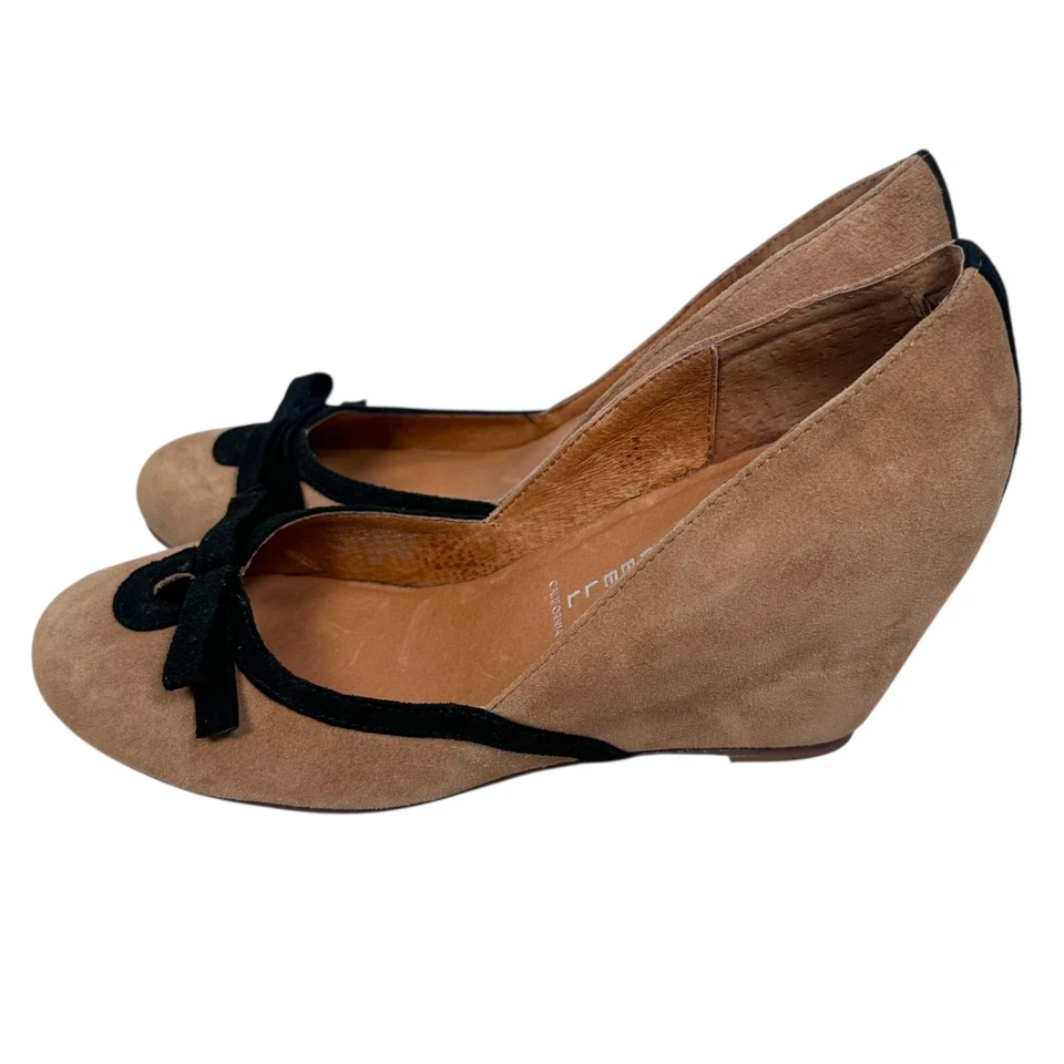 Zapatos Jeffrey Campbell Havana Last Gamuza Tacones de Cuña Para Mujer 7.5 M Tostados Frontal Lazo Foto 3 de 4