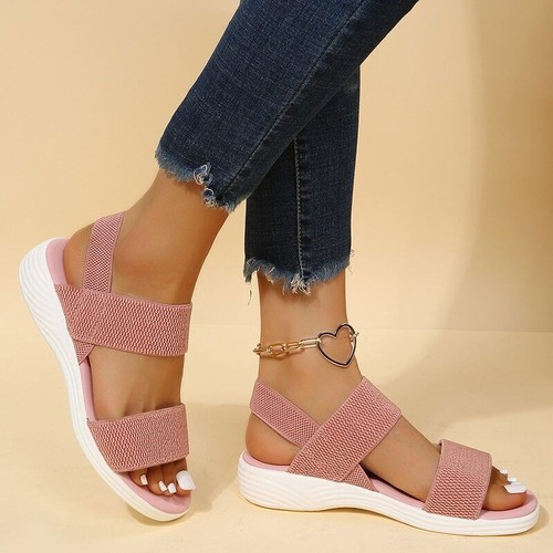 Women's Wedge-shaped Platform High Heel Sandals,Beach Outdoor Elastic Band Shoes - 第 18/31 張圖片