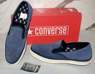 Converse 158661C DECKSTAR SP SLIP Rau Suede Leder Schuhe Sneaker 46,5 Navy Egret