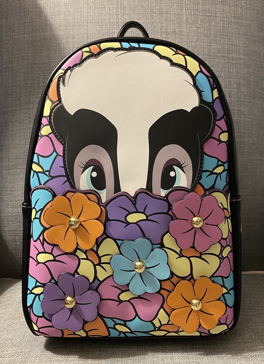 NWT Loungefly Disney Bambi Flower Skunk mini Backpack Floral  display picture 2