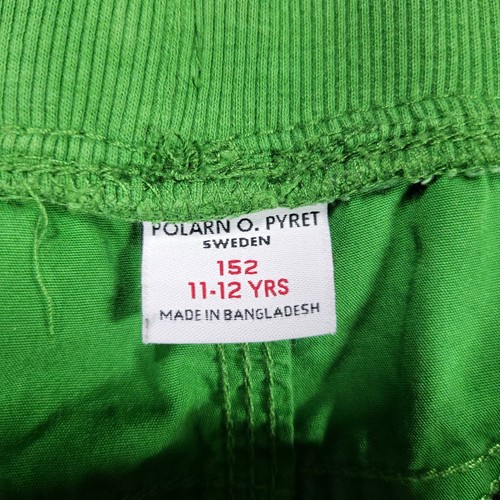 Polarn O Pyret Capri Pants Girls 11-12 Years Green Cotton Logo Sweden Drawstring - Picture 12 of 22