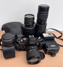 Konica Autoreflex TC Body Bundle with 3 Lenses, Flash & Teleconverter