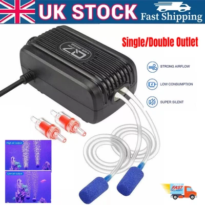 Silent Aquarium Oxygen Pump Air Pump Fish Tank Outlet Valve Accessories One/Twin