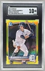 1009 Kevin McGonigle 2025 Bowman Yellow Refractor Chrome 1st RC /75 SGC 10