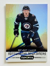 Brendan Lemieux Jets Autographed 2017-18 Synergy Noteworthy Newcomers #NN-28 COA