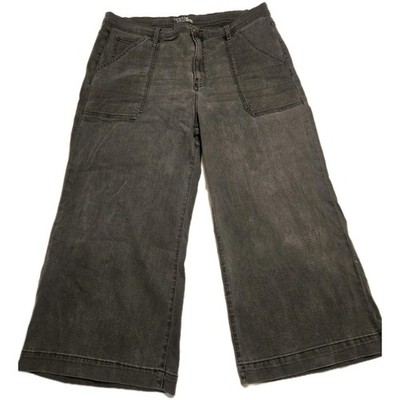 Time & Tru Women's Pants Size 20 Black High Rise Ankle Length Wide Leg