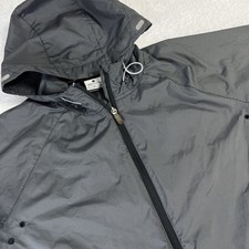 Nike Running Front Zip Long Sleeve Hooded Windbreaker Woman L Black Print